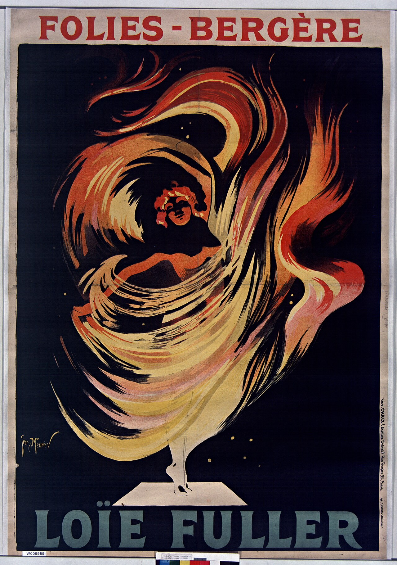 Affiche ancienne d'un numéro de danse avec jeux de lumière
