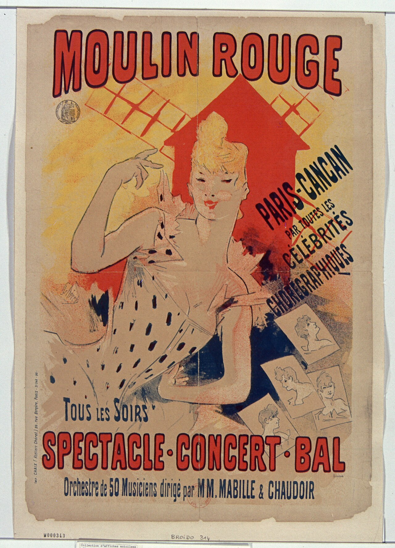 Affiche ancienne du Moulin Rouge signée Jules Chéret