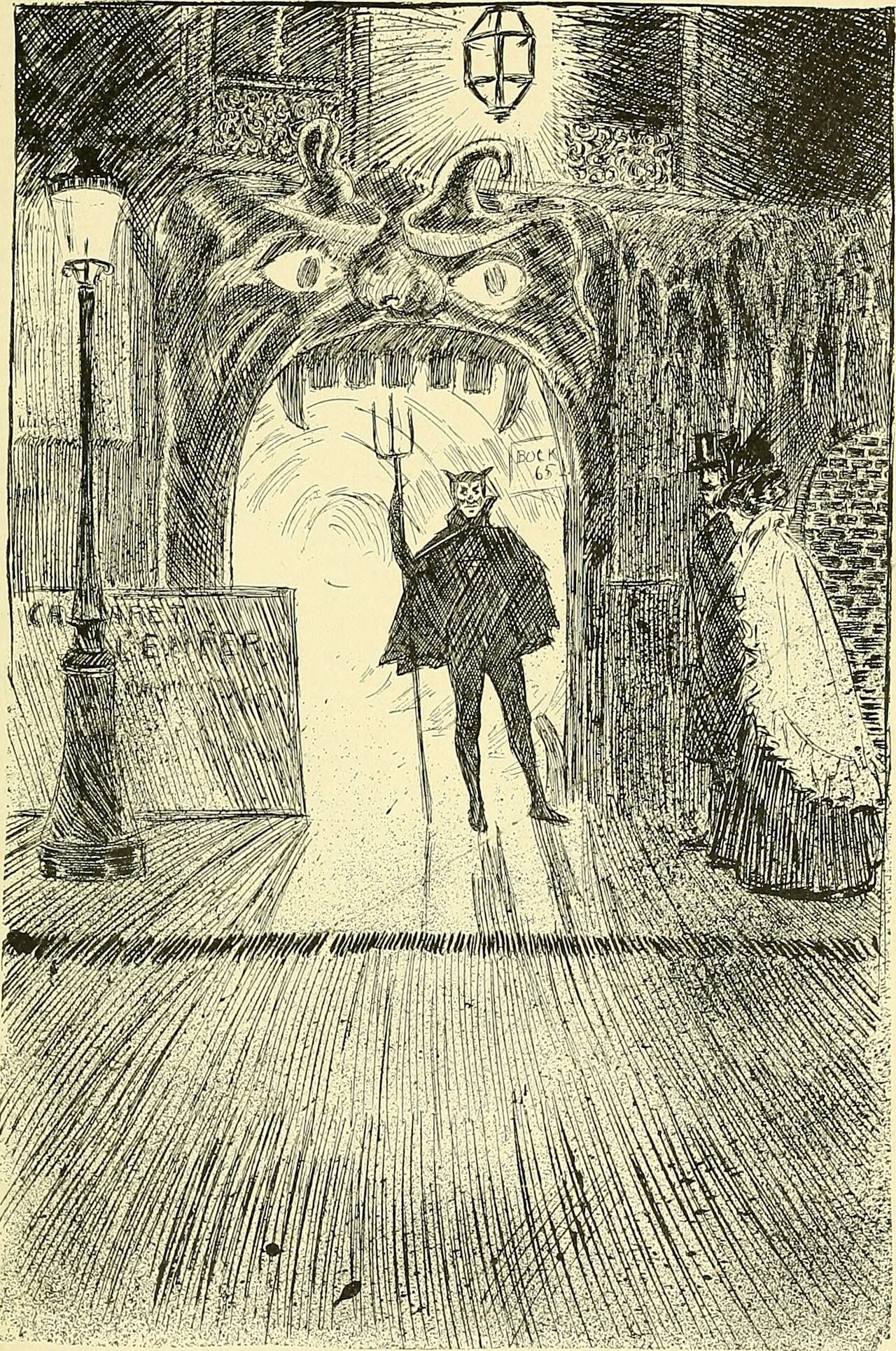 Gravure ancienne d'une salle de spectacle parisienne